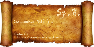 Szlamka Nóra névjegykártya