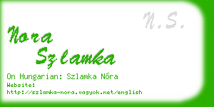nora szlamka business card